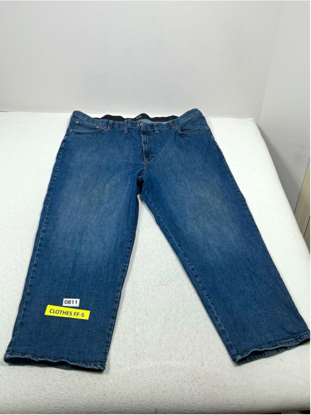 Men’s Lee Loose Fit Blue Denim Jeans Straight Leg Regular Stretch 52x30